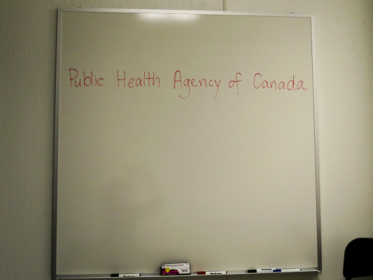 A disused closet converted into the receiving room for the Public Health Agency of Canada quarantine officer, YVR