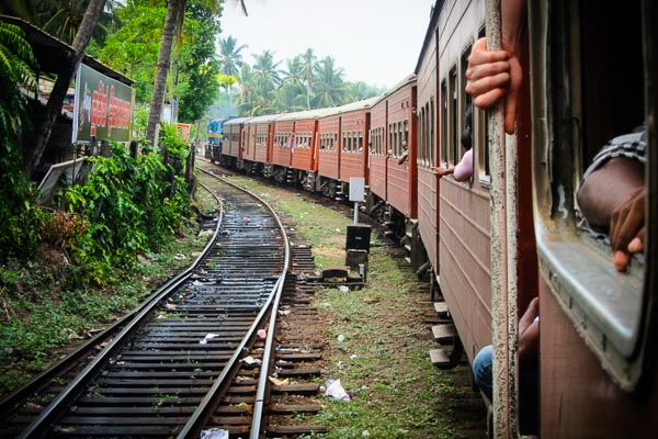 Train ride from Galle to Colombo, Sri Lanka