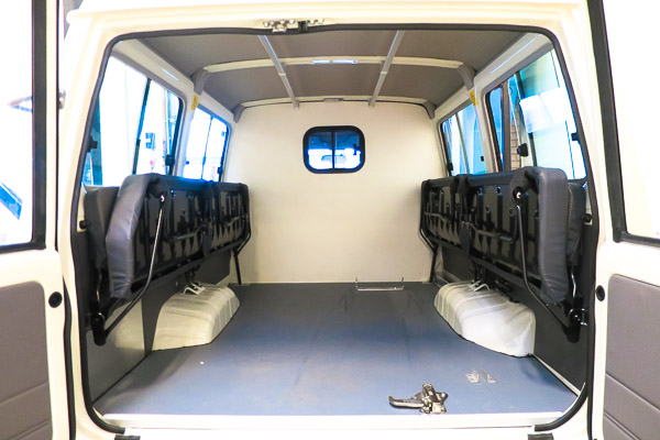 Modified Land Cruiser ambulance for Ebola