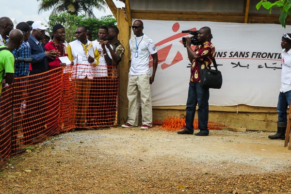 Sierra Leone President Ernest Bai Koroma visiting Kailahun Ebola Management Centre