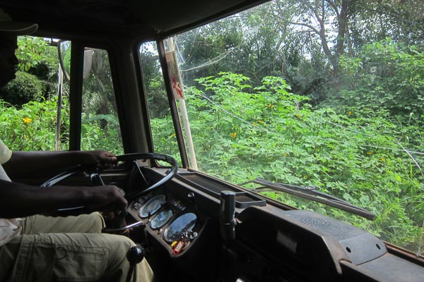 Yvon driving the DAF truck