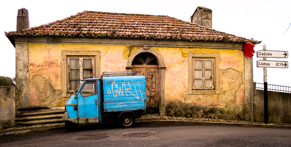 Old Piaggio three-wheeler in Sintra, Portugal