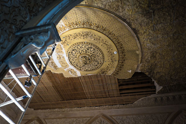 Alabaster restoration inside Monserrate Palace, Sintra in March 2015