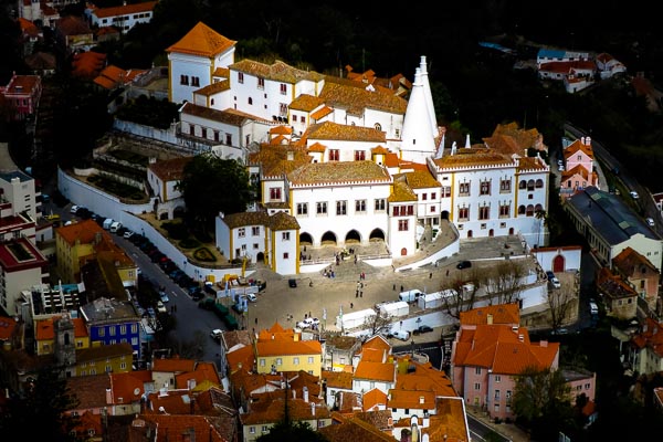 National Palace of Sintra, seen from the Castle of the Moors