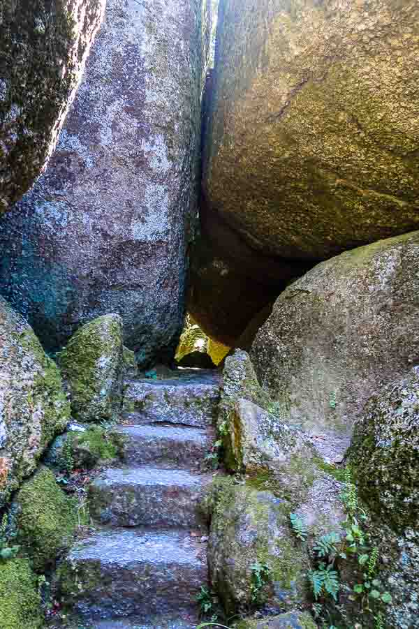 Steps through stones on Penha Mountain, Guimarães