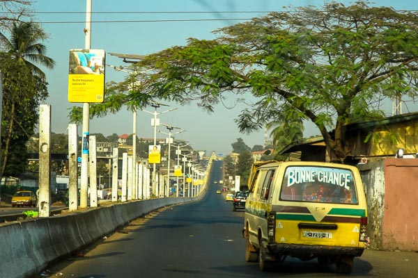 Minibus taxi in Conakry, capital of Guinea