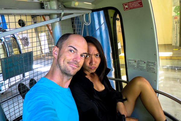 Guimarães gondola with Angela in Portugal