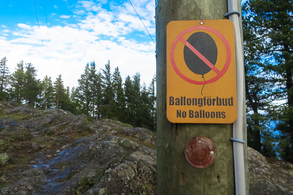 Balloons forbidden on the North Summit, Mount Gardner, Bowen Island