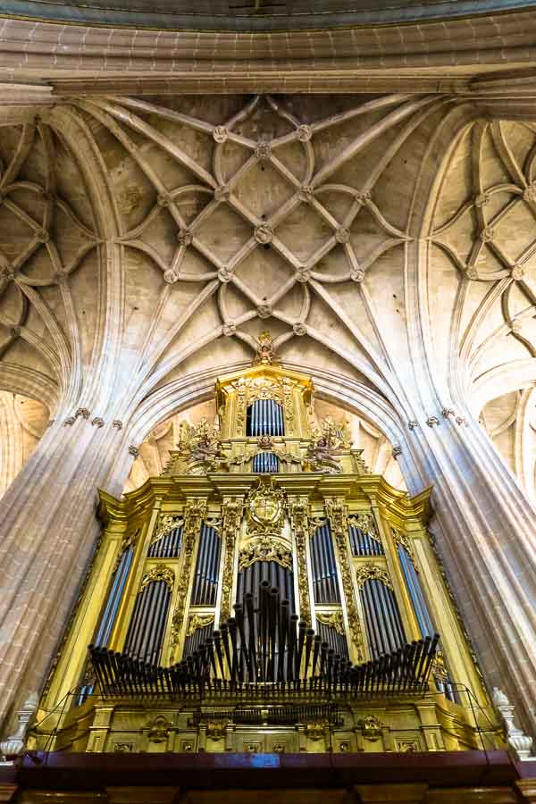 Organ inside Segovia Cathedral, Spain