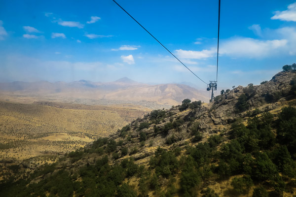 Gondola ride up Korek Mountain, Kurdistan, Iraq
