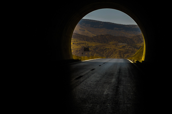 Tunnel through a mountain on the drive from Duhok to Erbil, Kurdistan, Iraq