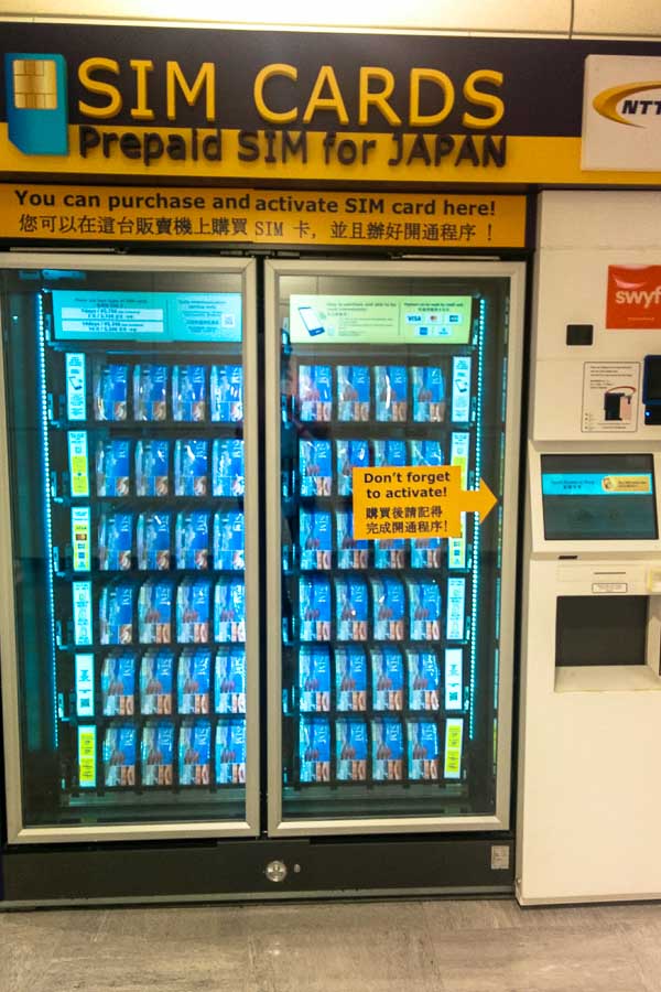 Data SIM card vending machine, Tokyo Narita Airport